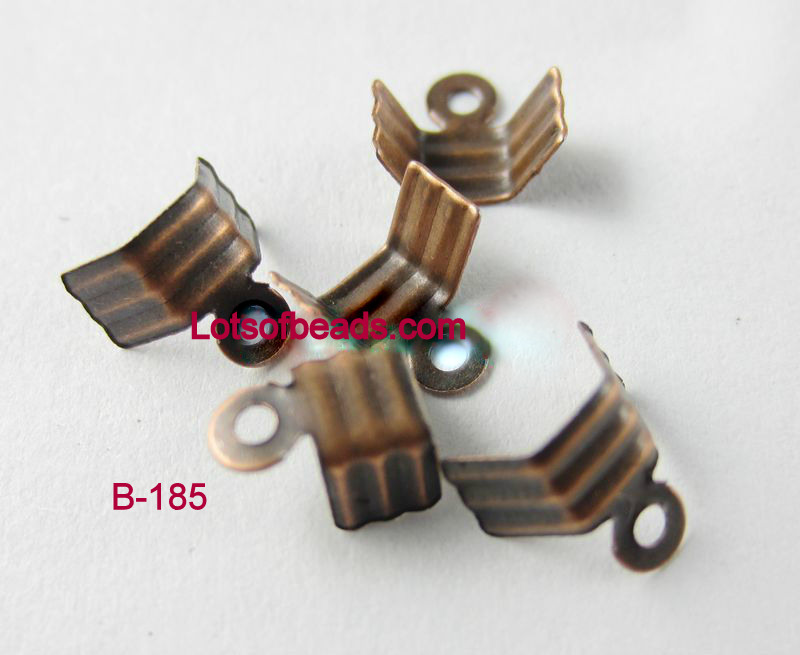 Copper cord or ribbon crimp